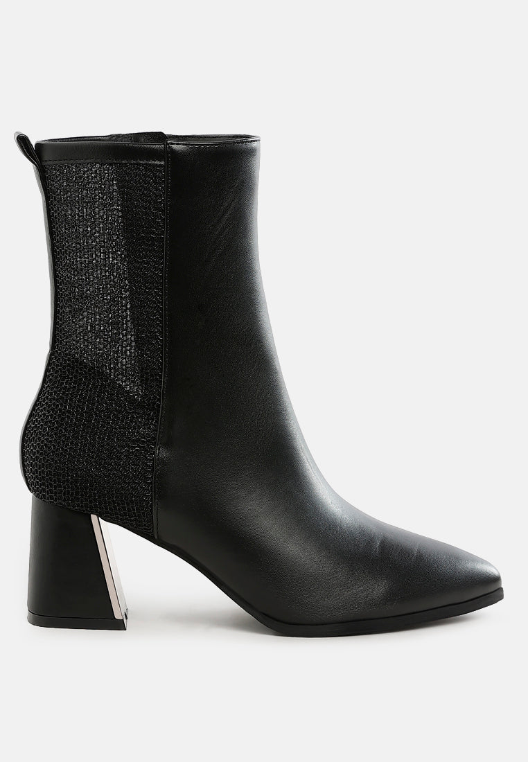 Mimosa Mesh Detail Pointy Ankle Boots