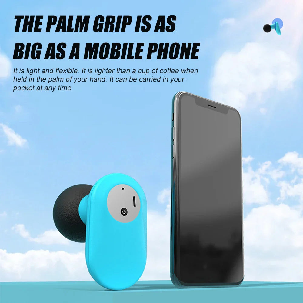 Mini Electric Handheld Massager 6-Speed Deep Tissue Therapy Blue-2