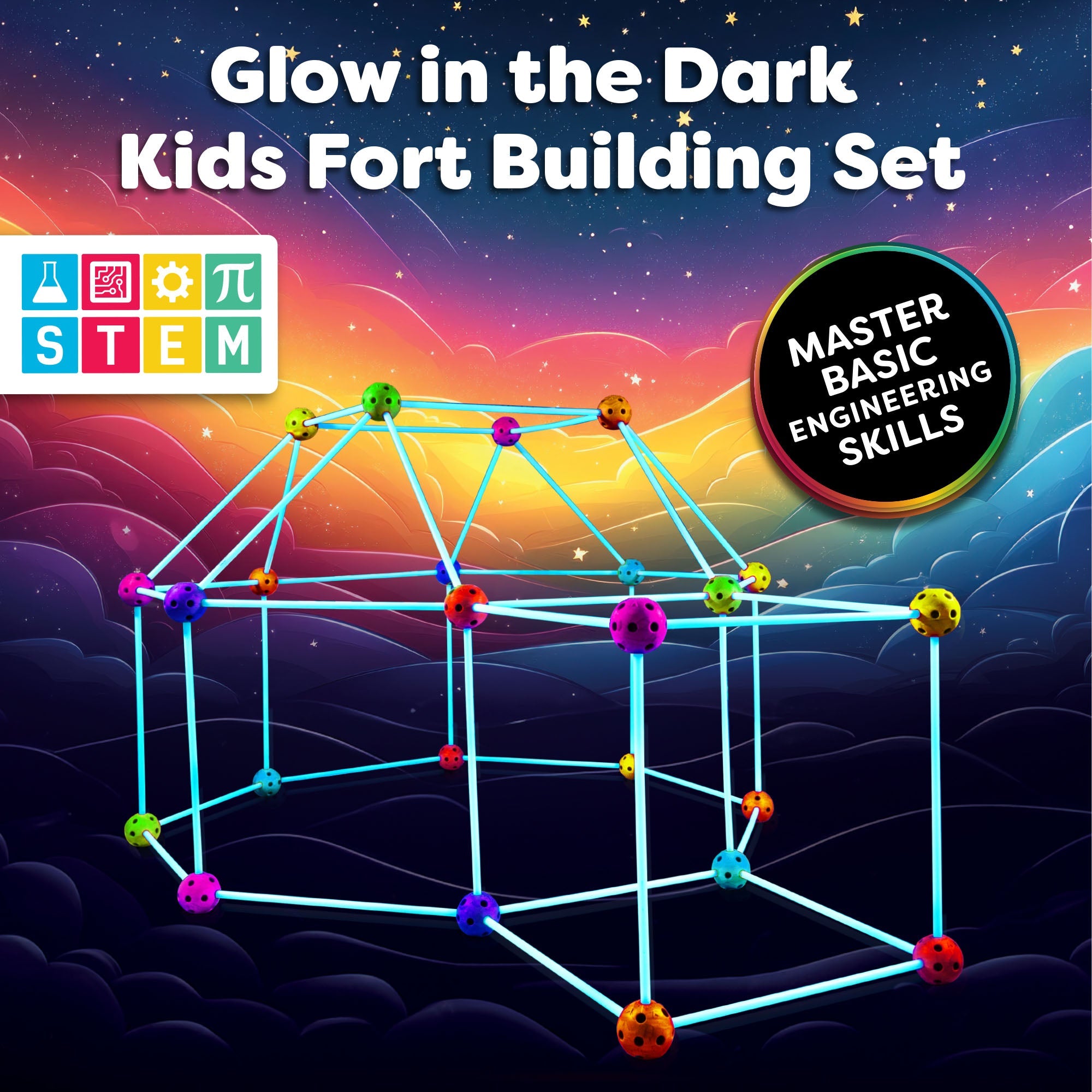 Glow in the Dark Fun Forts Construction Set - 90 Pieces