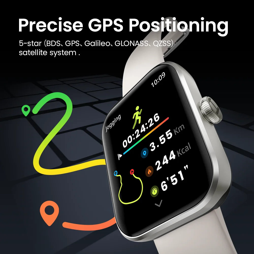 NNEOBA GPS Smartwatch Fitness Tracker Silver