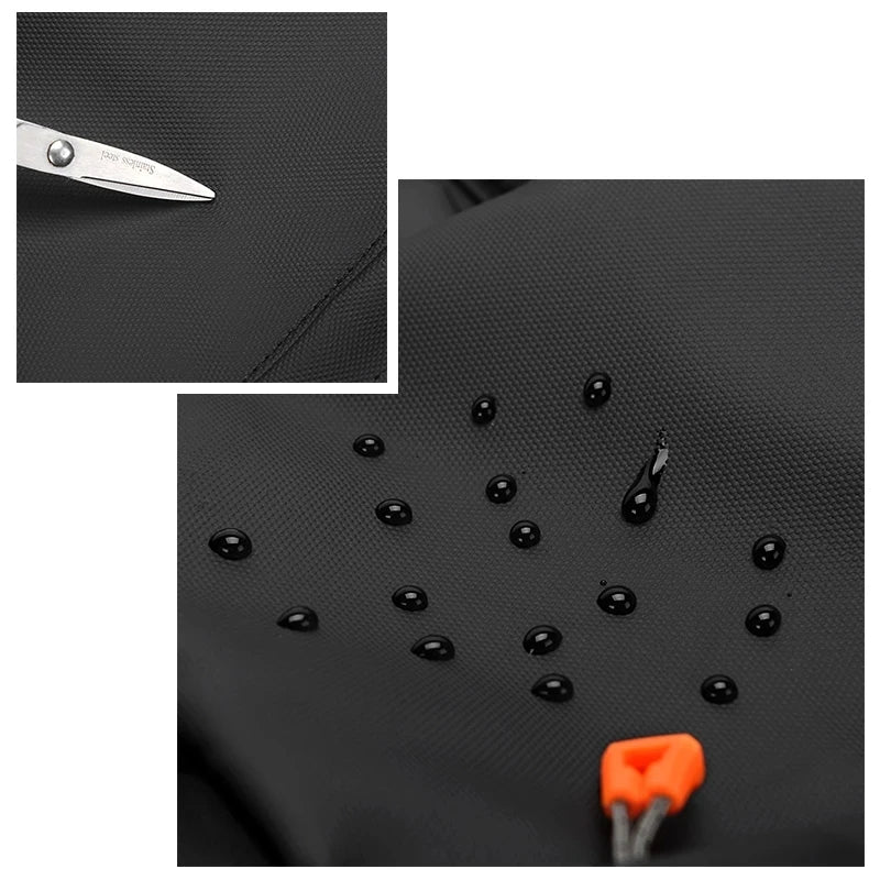 Waterproof Oxford Backpack Durable Travel Black-3