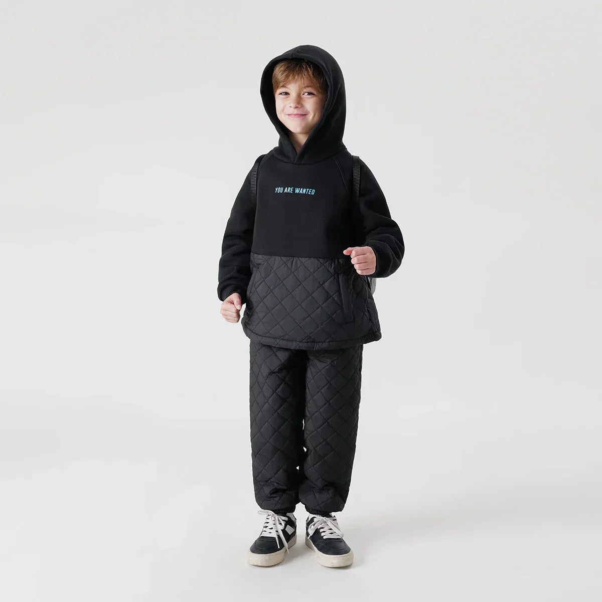 Boys Winter Fashion Stitching Quilted Sports Suit-1