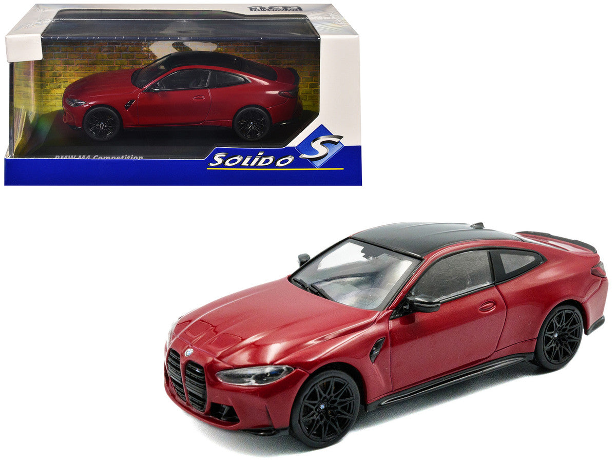 2023 BMW M4 Competition (G82) Imola Red with Black Top 1/43 Diecast Model Car by Solido-4