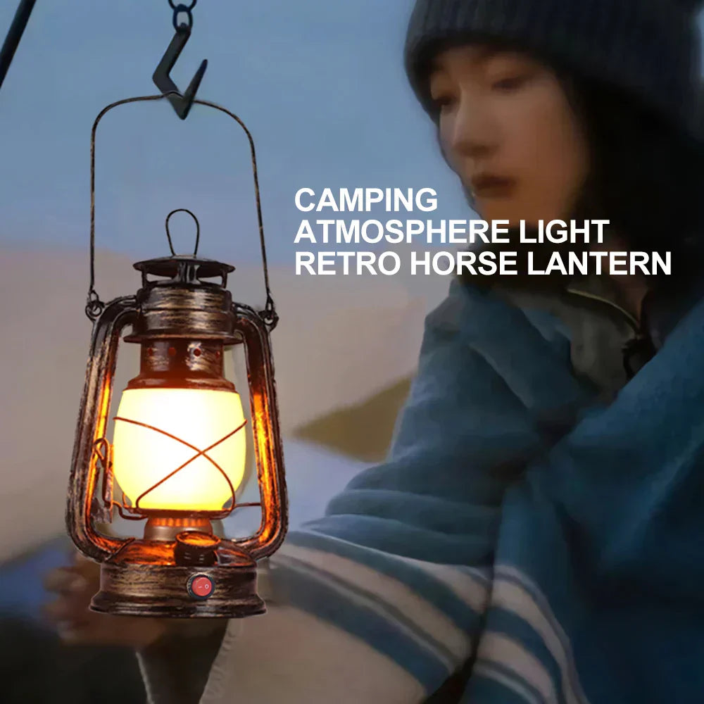 Vintage LED Metal Hanging Lantern-3