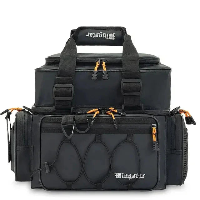 Waterproof Fishing Gear Shoulder Bag Camping Black-0