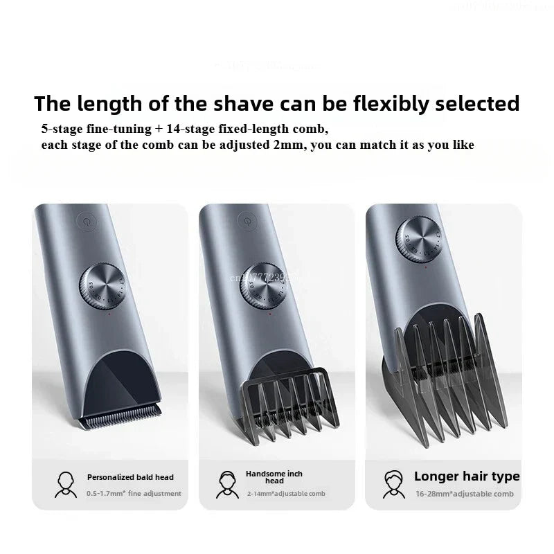 2 in 1 Electric Hair Clipper & Shaver Wireless Barber Trimmer for Men Grey-2