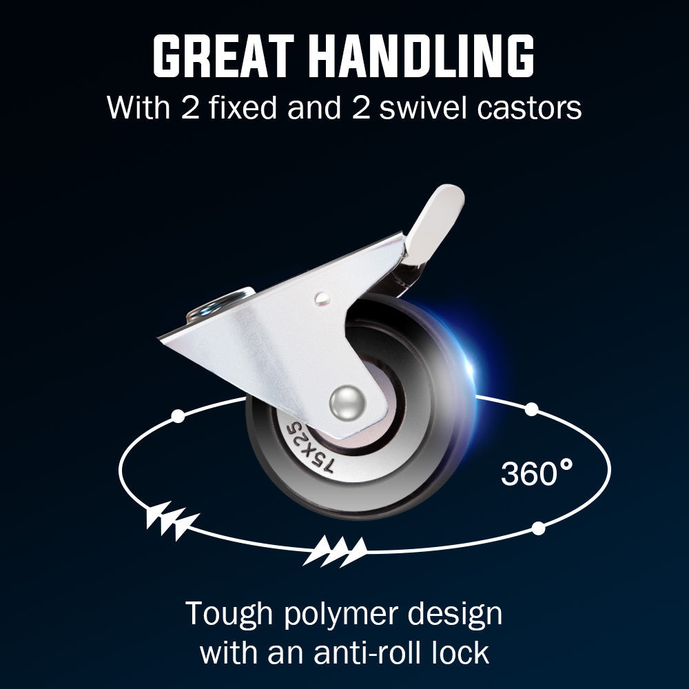 NNEMB 3-Tier Steel Tool Trolley Cart-for Workshop-Mechanic-with Pegboard-Screwdriver Bay-Black