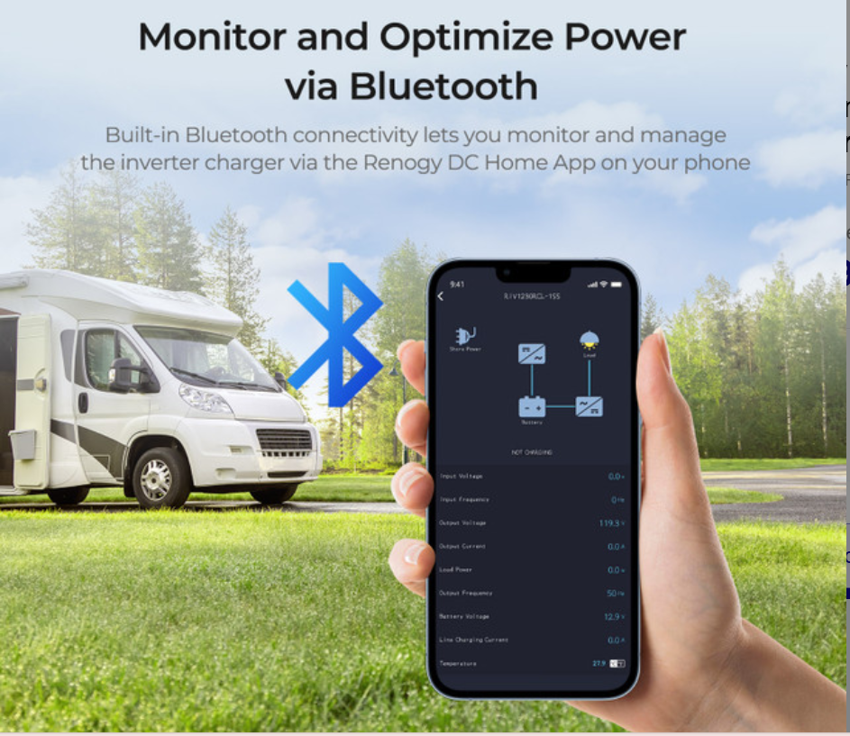 Renogy REGO 12V 3000W Pure Sine Wave Inverter Charger w/ LCD Display