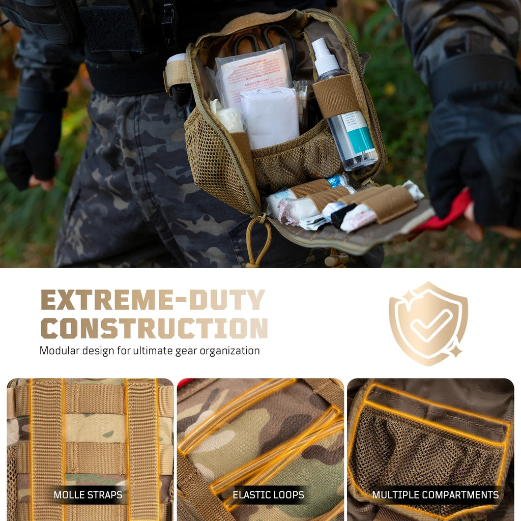 Large Medical Pouch Tactical First Aid EMT Waist Bag Camo-2