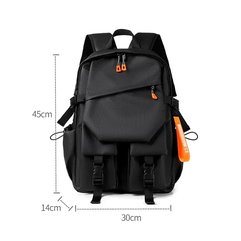 Waterproof Oxford Backpack Durable Travel Black-1