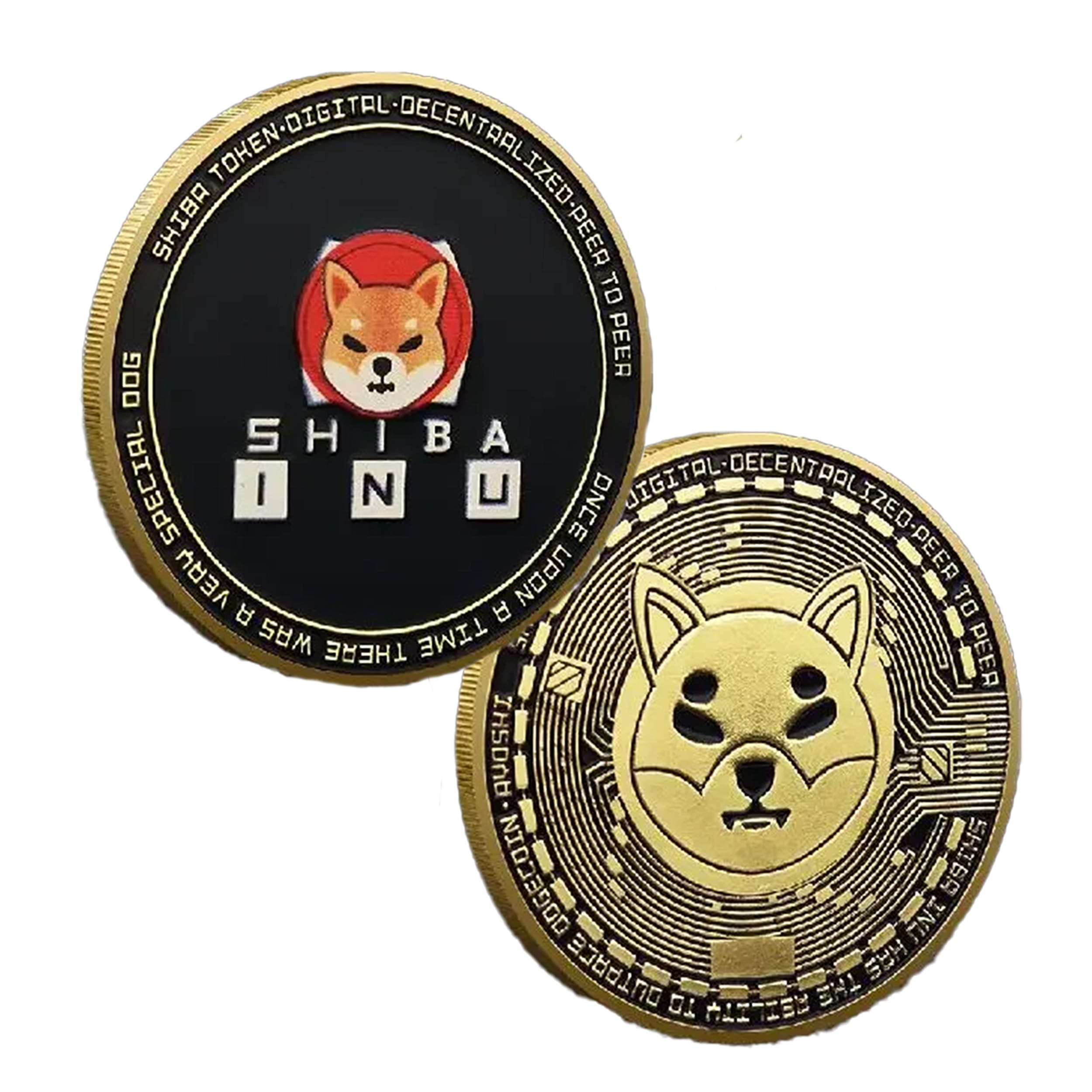 Shiba INU Dodgecoin Crypto Gold Plated Coin