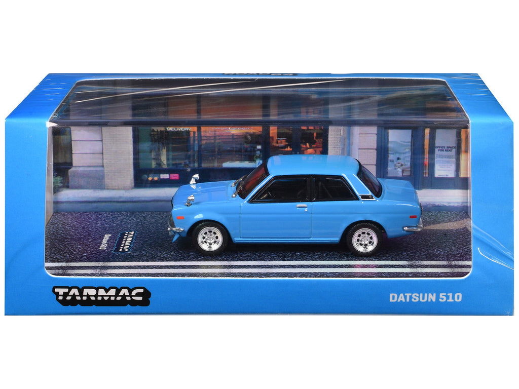 Datsun 510 Light Blue "Road64" Series 1/64 Diecast Model Car by Tarmac Works-0