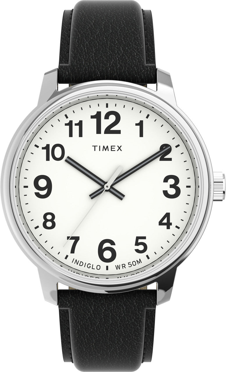 Timex Men's Easy Reader Bold Quartz Dress Watch with Leather Strap-0