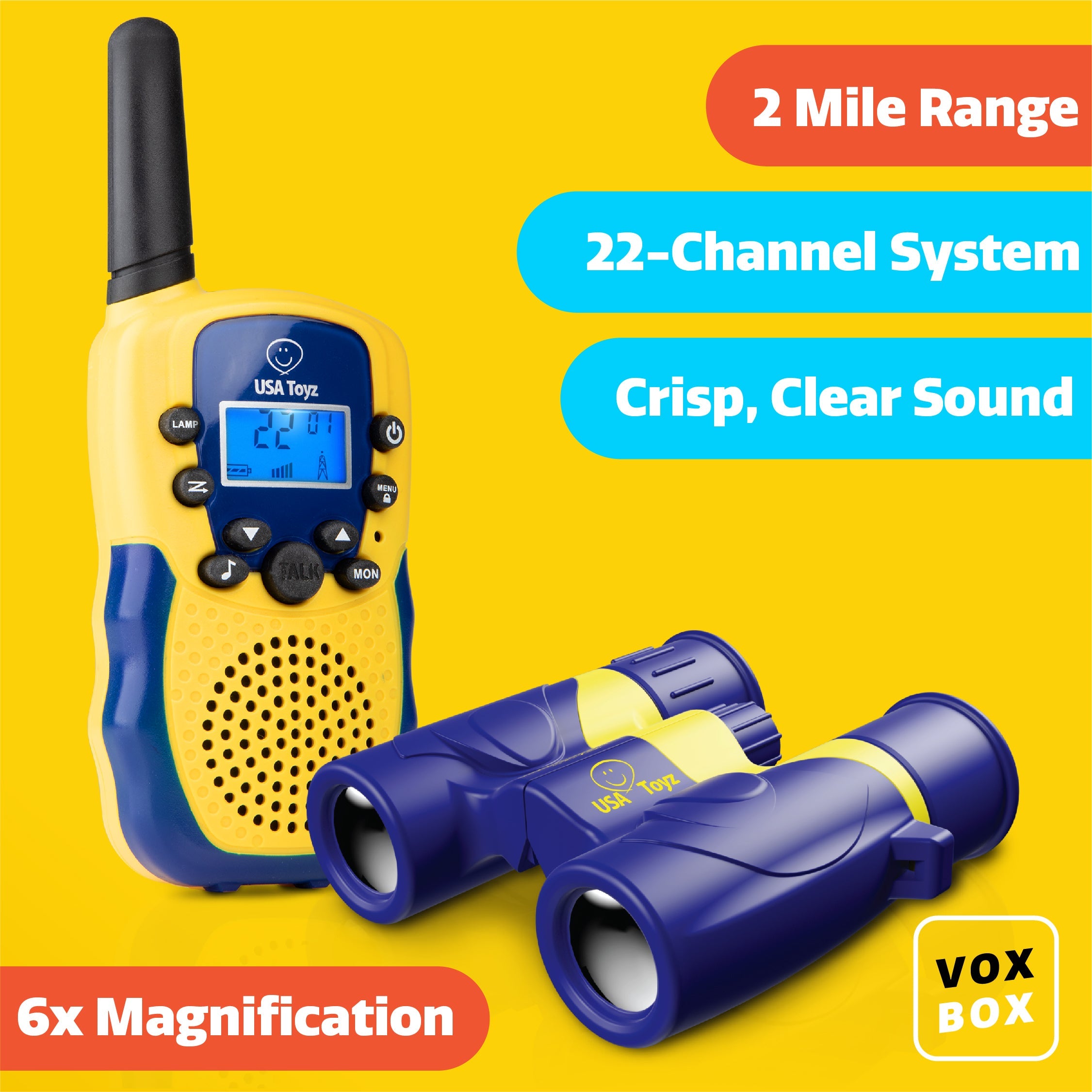 USA Toyz Vox Box Walkie Talkies for Kids - 2pk