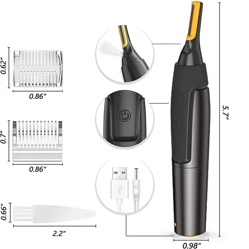 Ultra-Thin Precision Trimmer USB Rechargeable Mini Portable Black-2