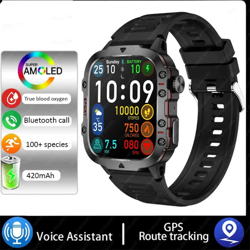 NNEDSZ White Rugged Smart Fitness Watch - Waterproof, Multi-Sport Modes, and Health Tracking