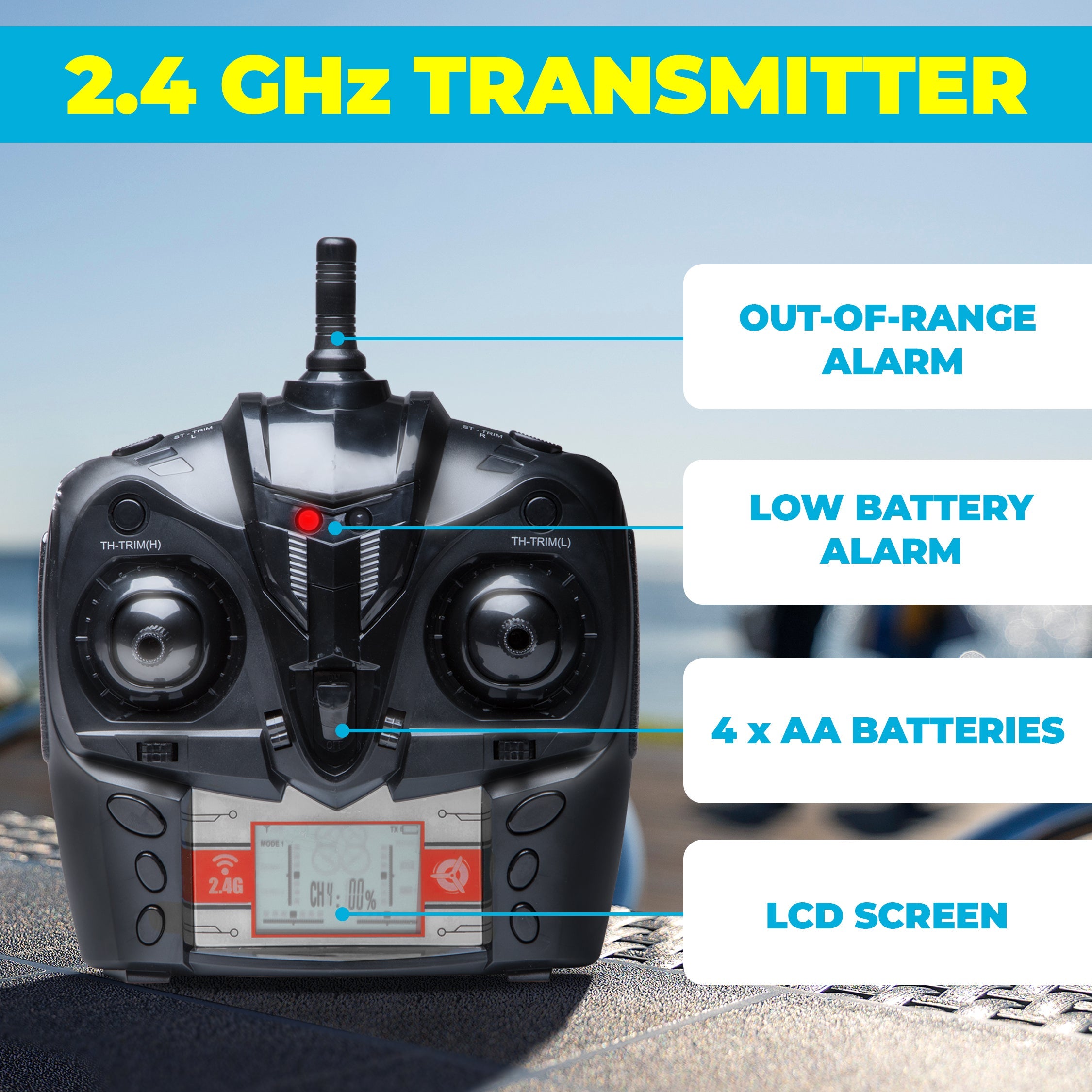 Force1 Velocity H102 RC Boat - Red