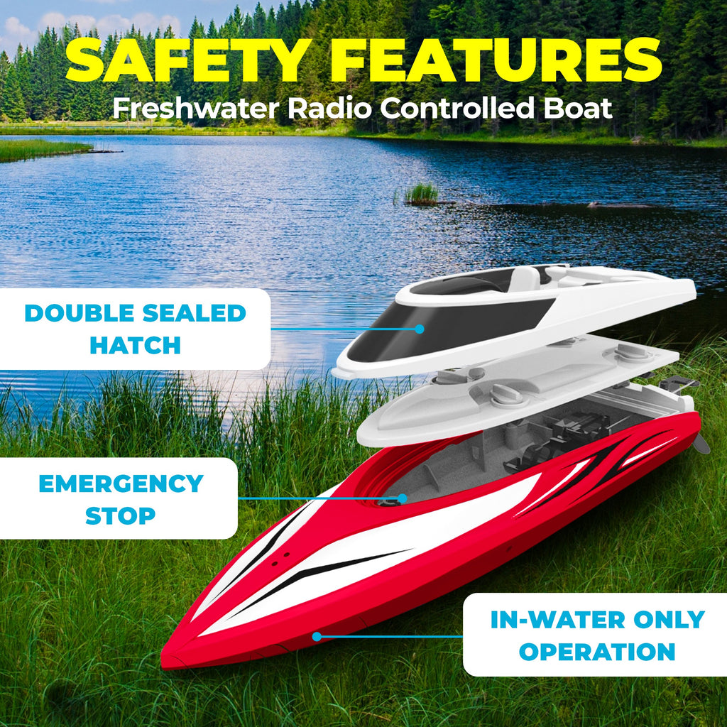 Force1 Velocity H102 RC Boat - Red