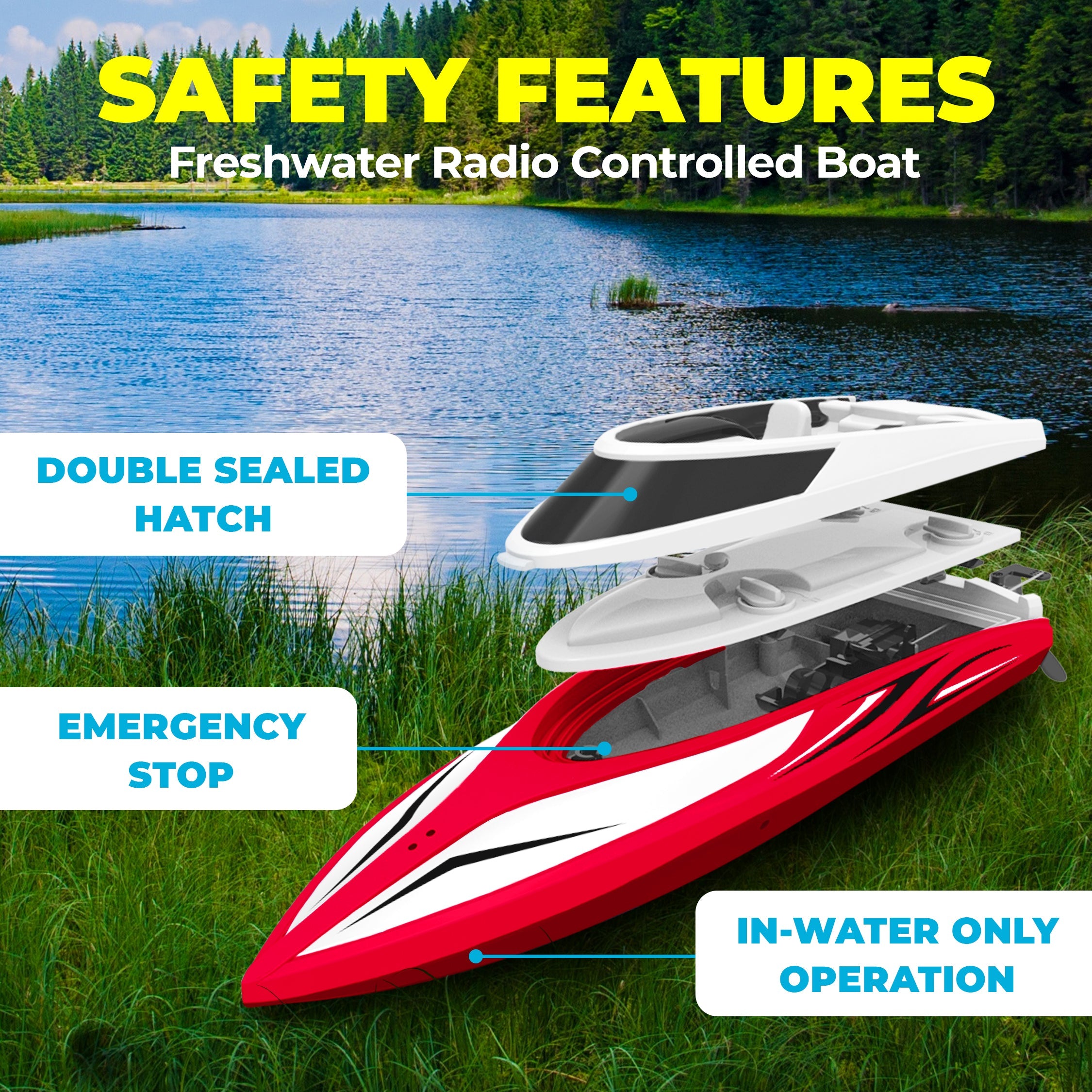 Force1 Velocity H102 RC Boat - Red