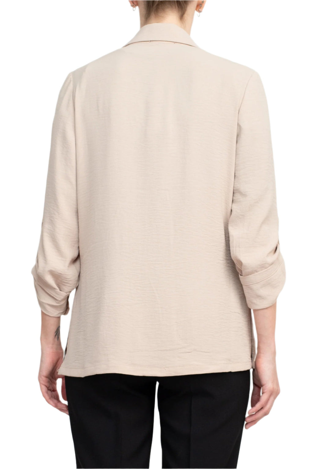 Adrianna Papell Sport Collar Neck One Button 3/4 Sleeve Woven Blazer