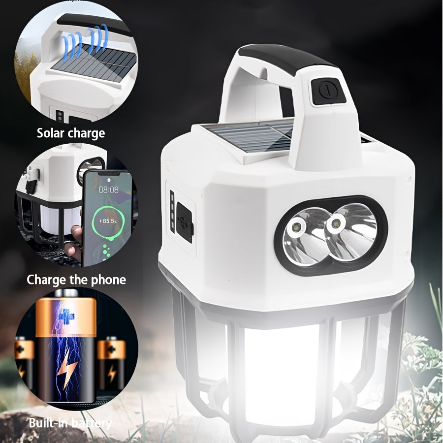 Solar Powered Portable Camping Light with Mobile Charger-3