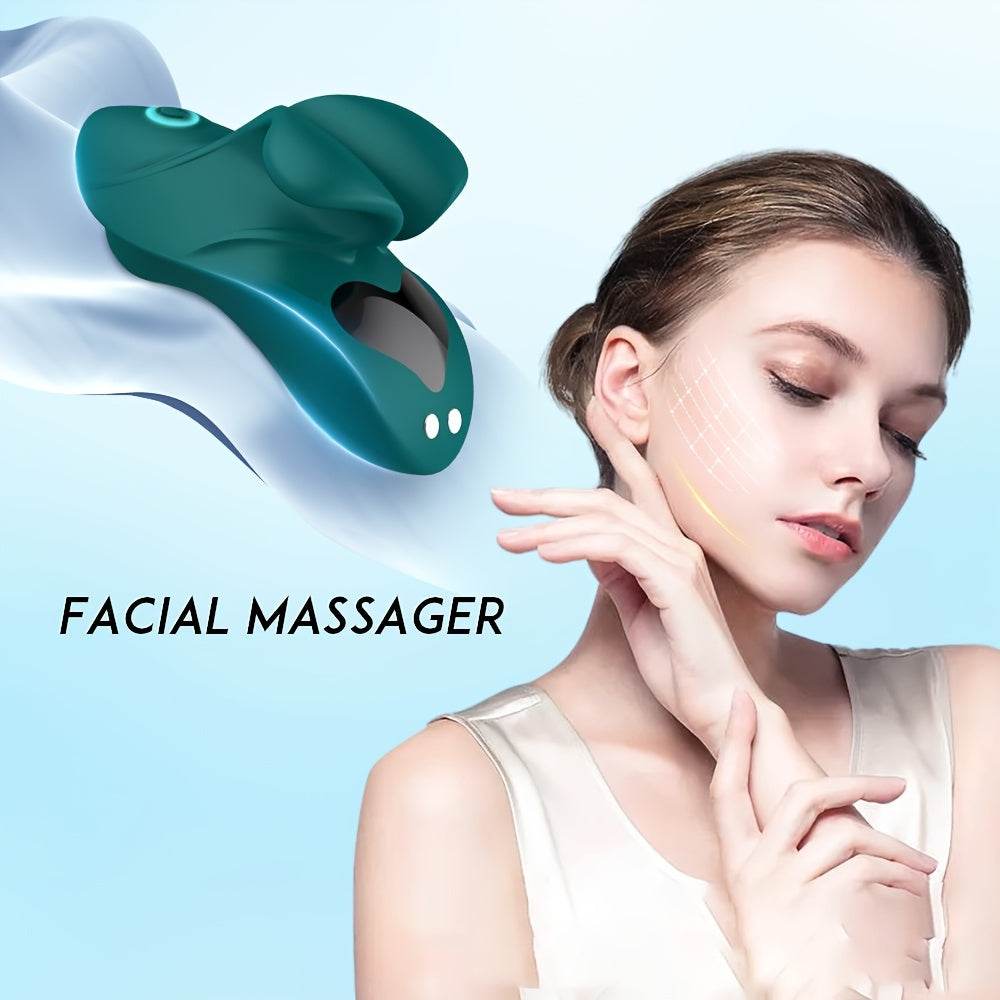 NNETM 10-Mode Rechargeable Face and Neck Massager(Green)