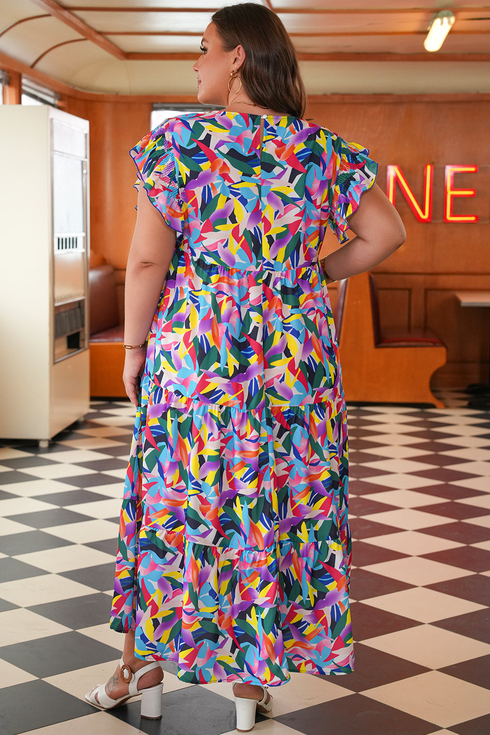 Noa Plus Size Ruffled Short Sleeve Maxi Dress-1