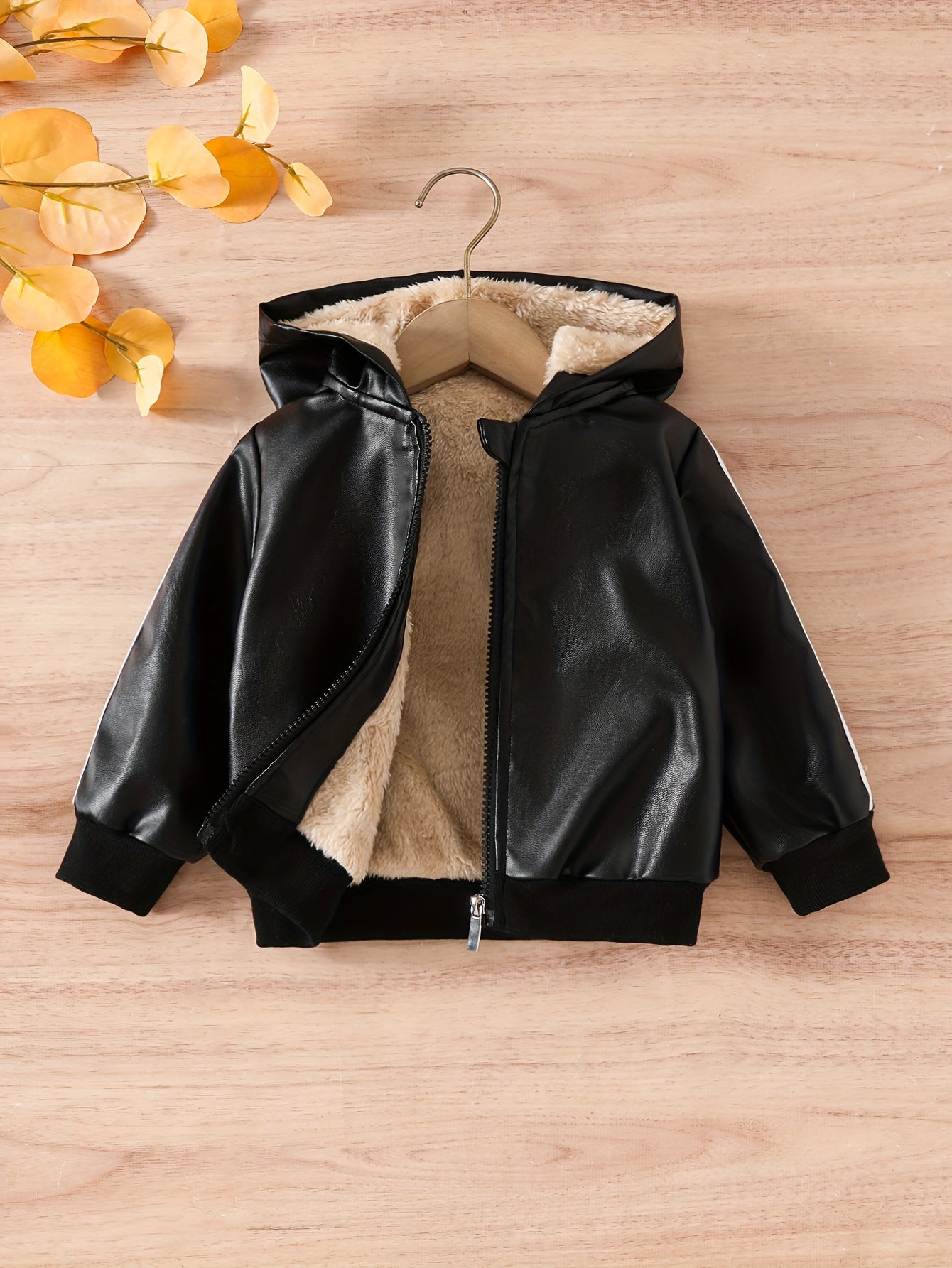 Boys’ Hooded Winter Jacket Plush Windproof Coat-2