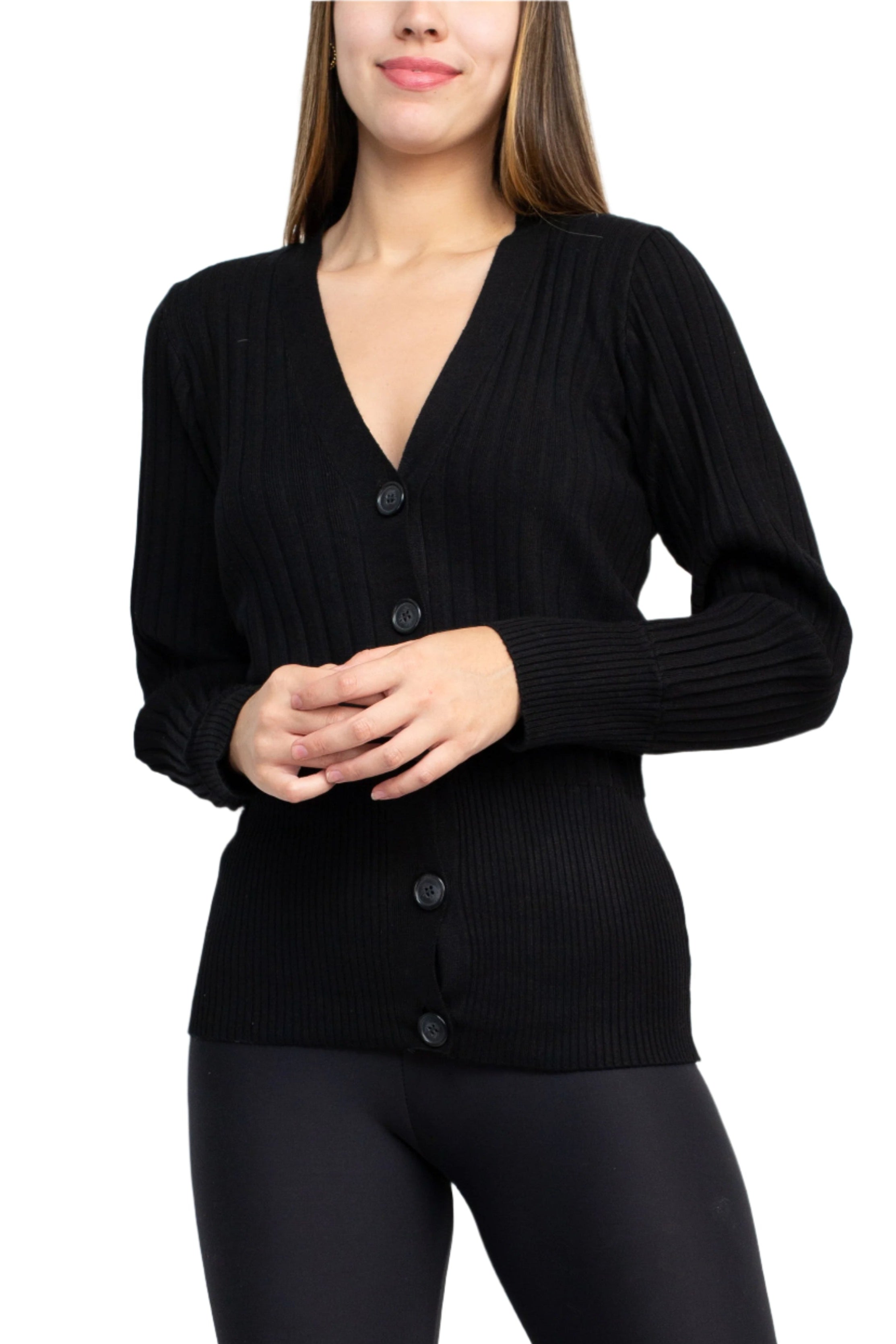 Cyrus V-Neck Button Down Long Sleeve Knit Cardigan