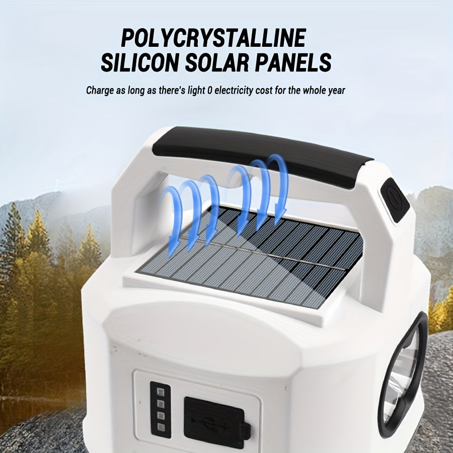 Solar Powered Portable Camping Light with Mobile Charger-1