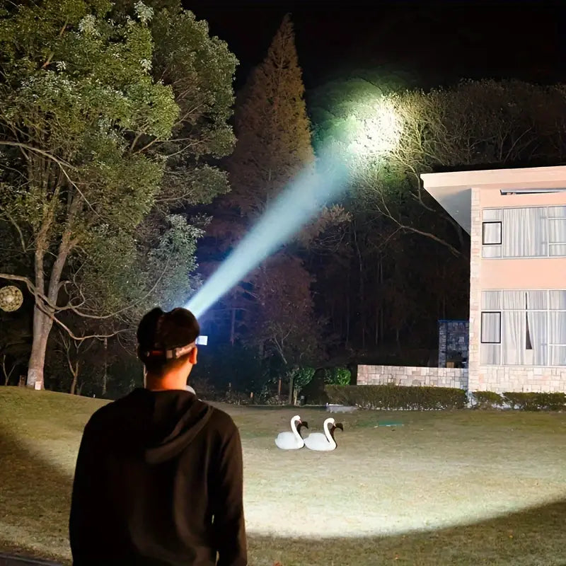 Super Bright USB Rechargeable Camping Headlight-2