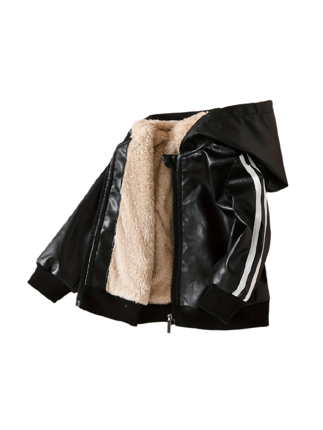 Boys’ Hooded Winter Jacket Plush Windproof Coat-0