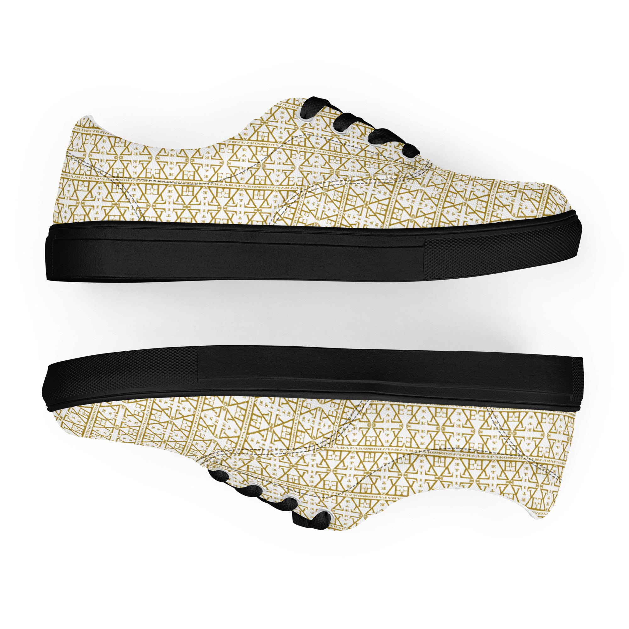 White Women's Lace-Up Shoes Waterproof Canvas with Anatomical Sole