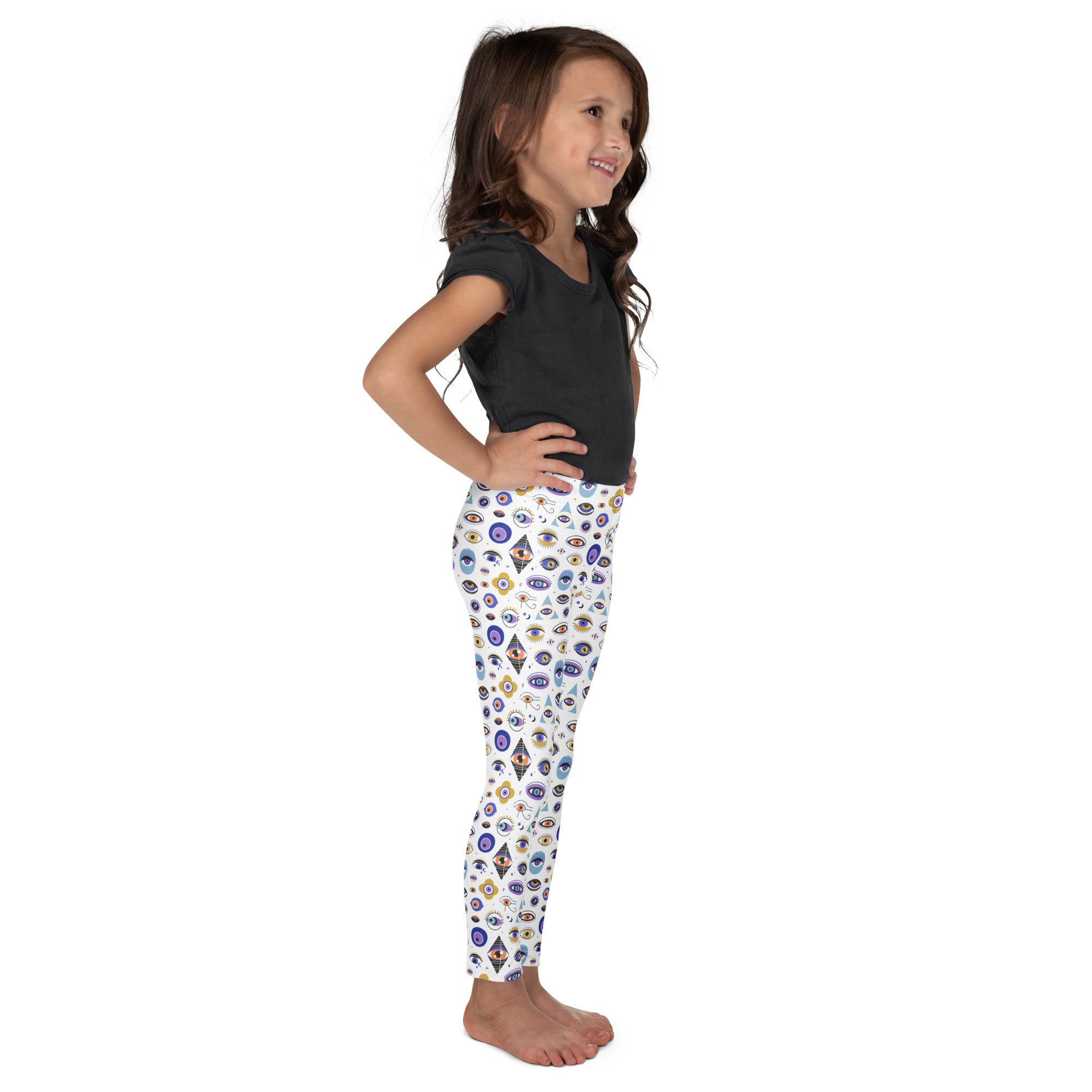 Greek Evil Eye traditional motif Kid's Leggings