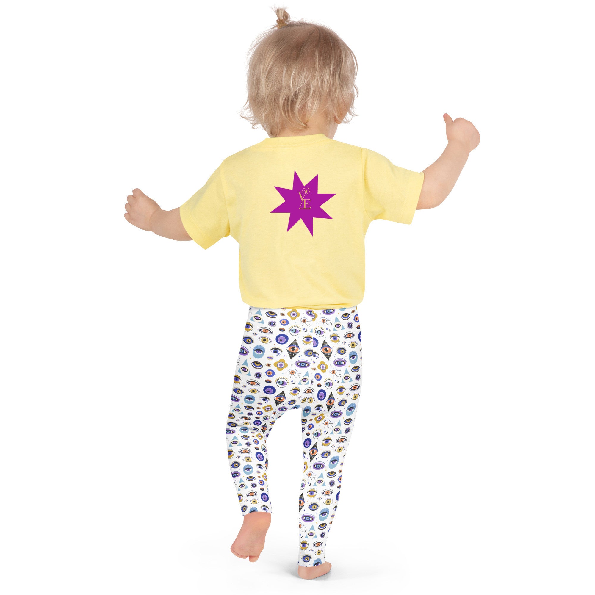 Greek Evil Eye traditional motif Kid's Leggings