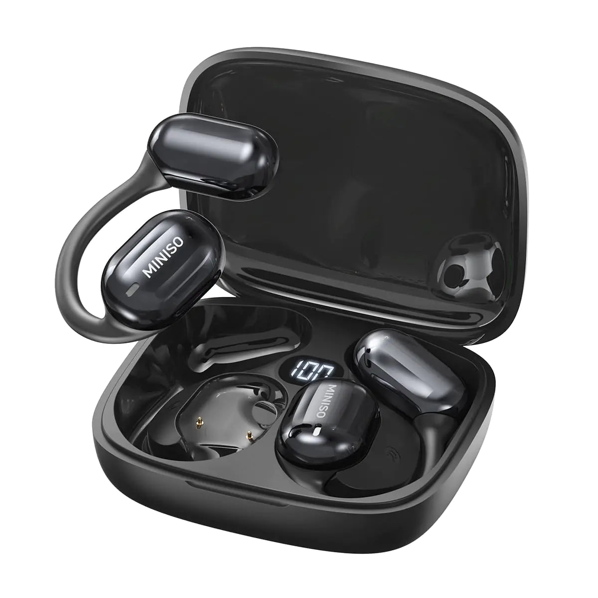 MINISO X23 OWS Open Ear Bluetooth Earbuds HiFi Sound Quality Music Wireless Earbuds Gaming with Low Latency Earphones Comfortable Wearing Earbuds Touch Control Built-in Mic Hearphones