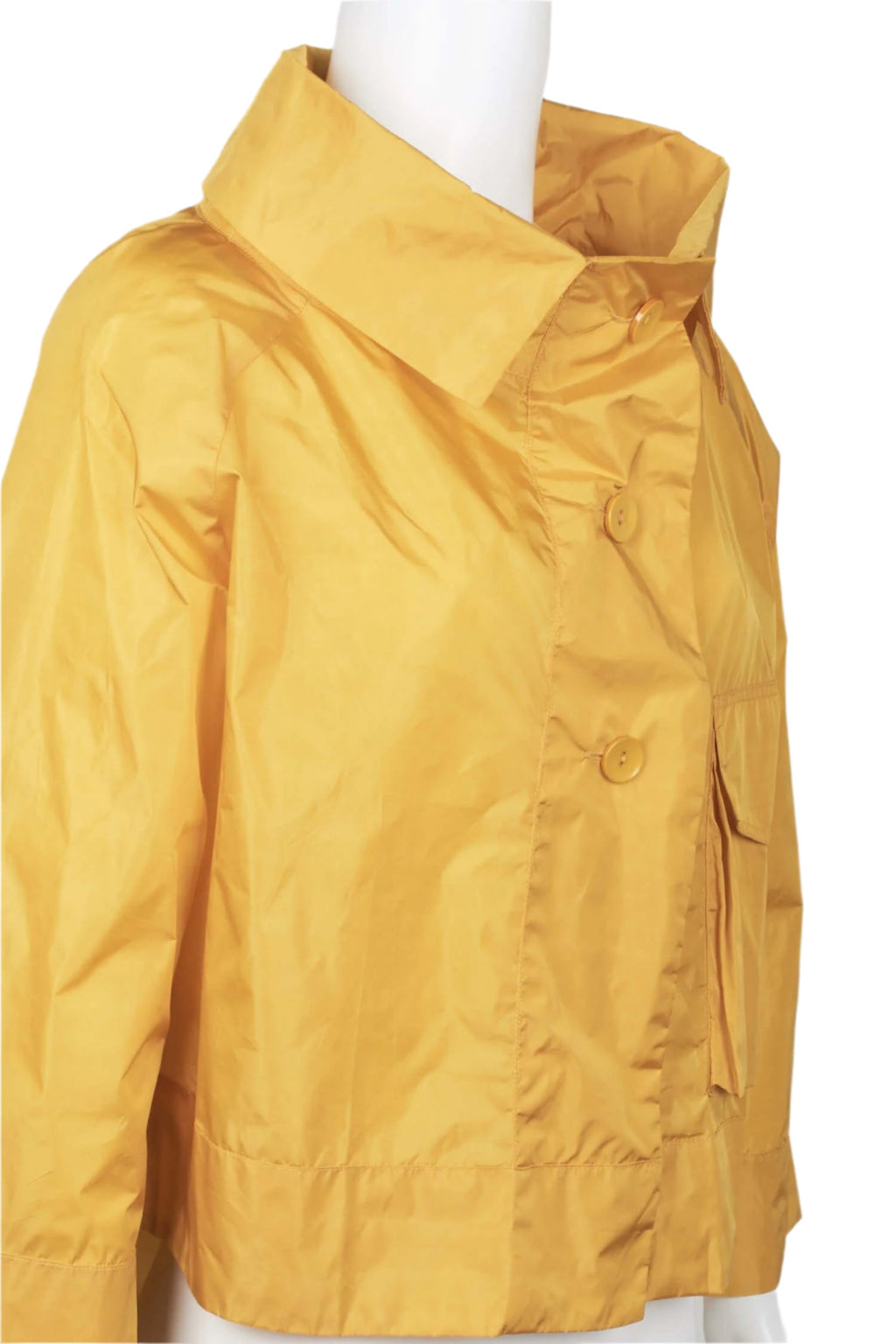 WHY Dress High Neck Collared Long Sleeve Button Pocket Solid Nylon