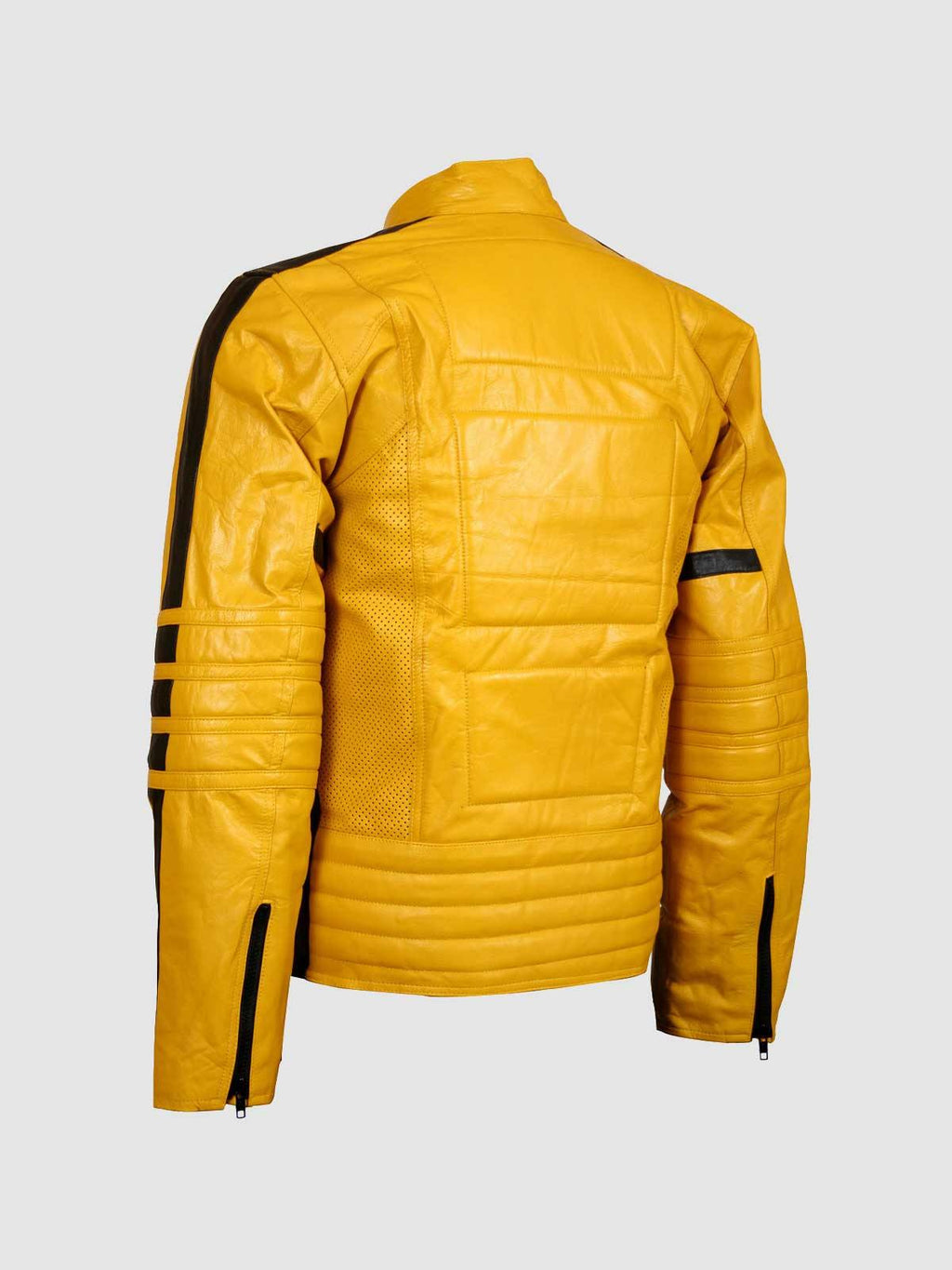 Yellow Motorcycle Leather Jacket-1
