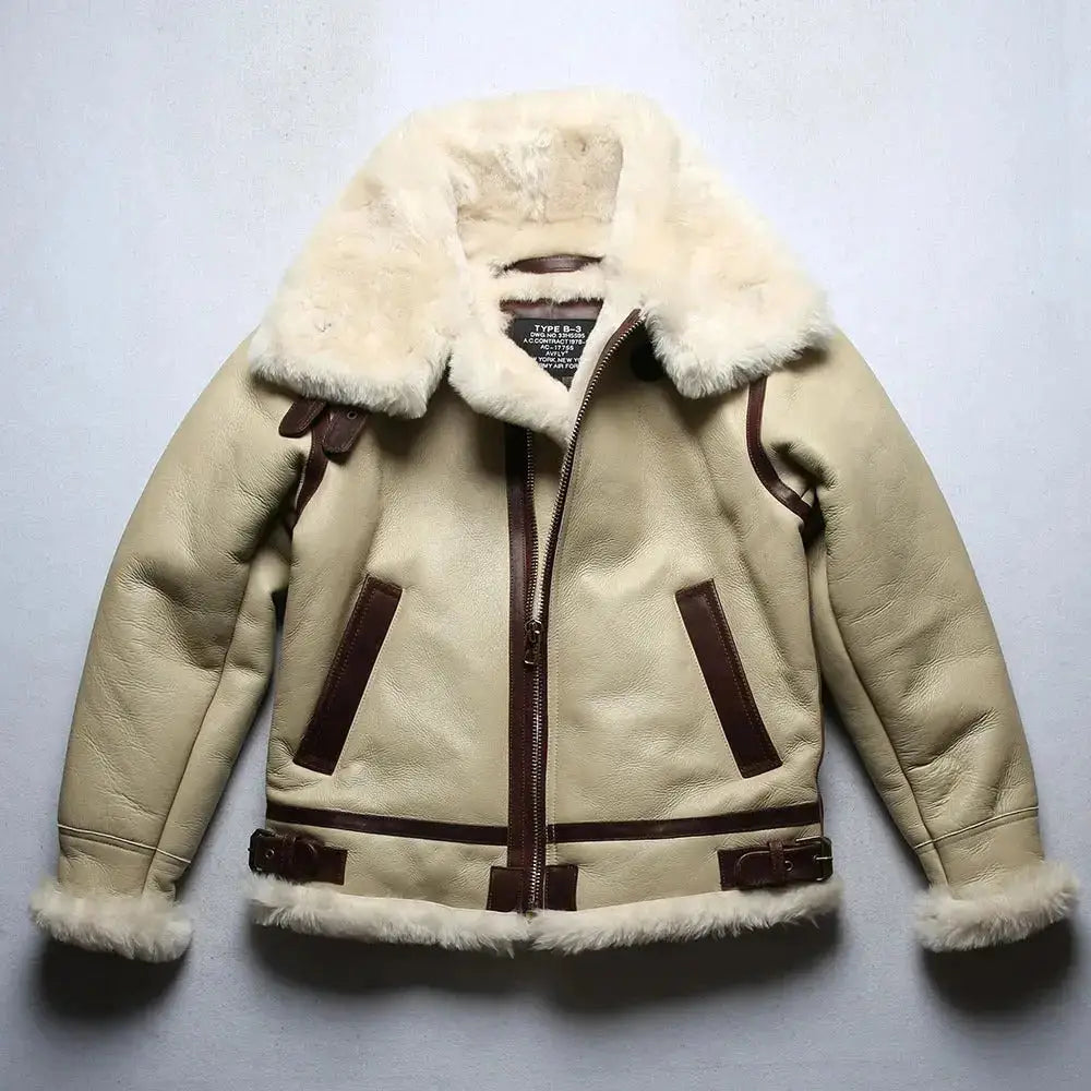 Mens Winter White Shearling Jacket