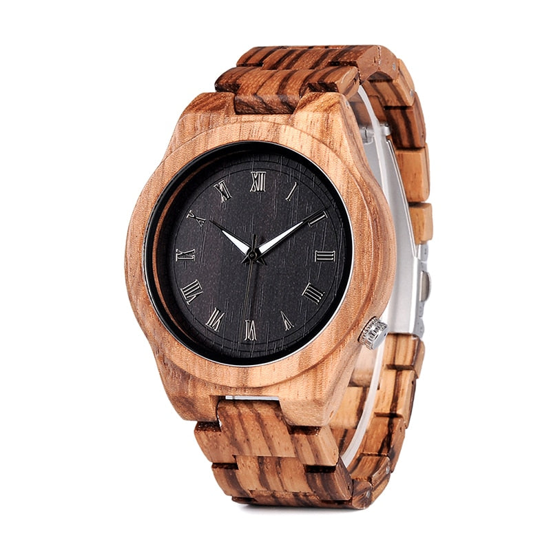 Wooden Watchs  Wood Wrist Watches Natural Calendar Display Bangle Gift Relogio Ships From United States