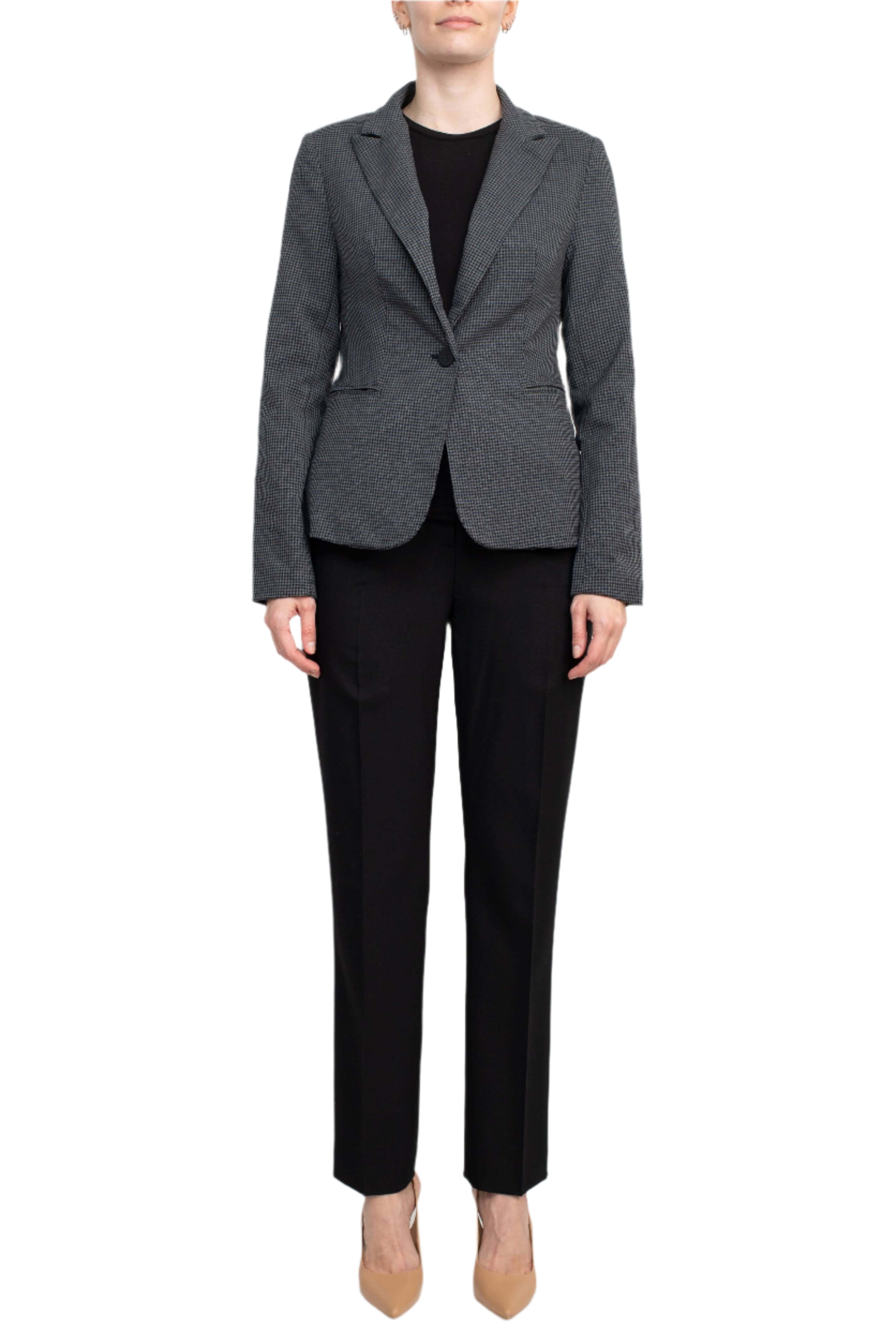 Premise Notched Collar One Button Knit Blazer