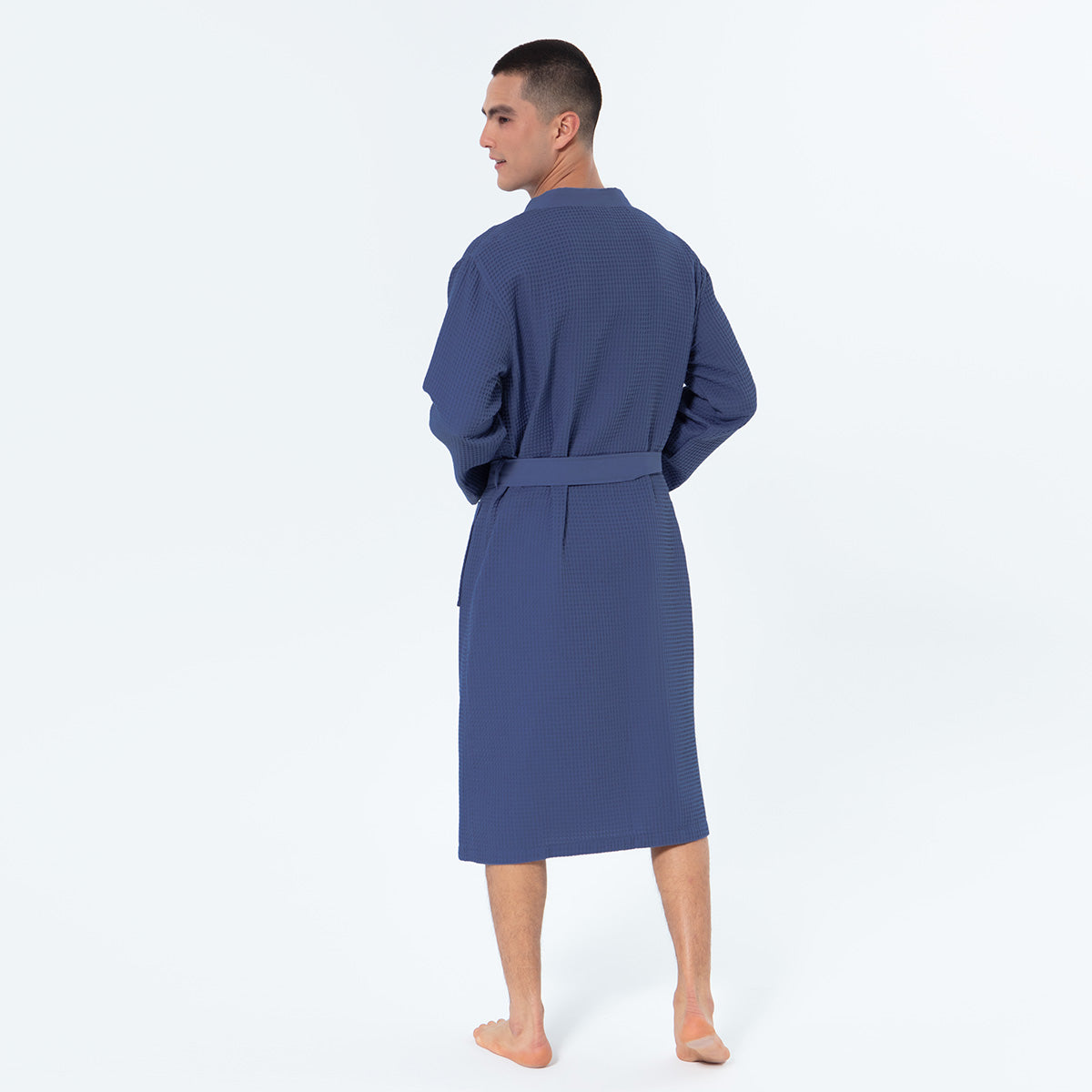 Men's Lightweight Kimono Waffle Spa Robe