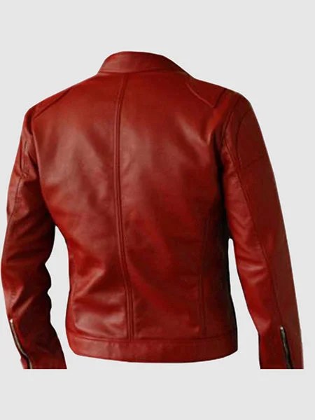 Elegant Red Leather Jacket-1