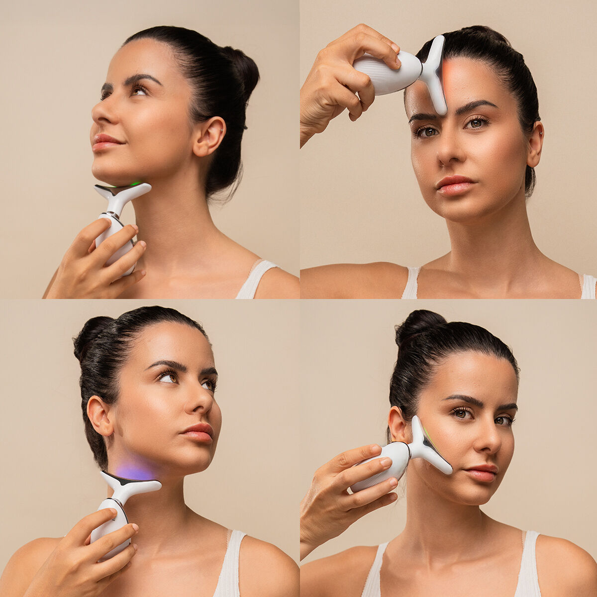 Electric Facial Firming Massager for Face and Neck with LED, EMS, and Heat Selora InnovaGoods