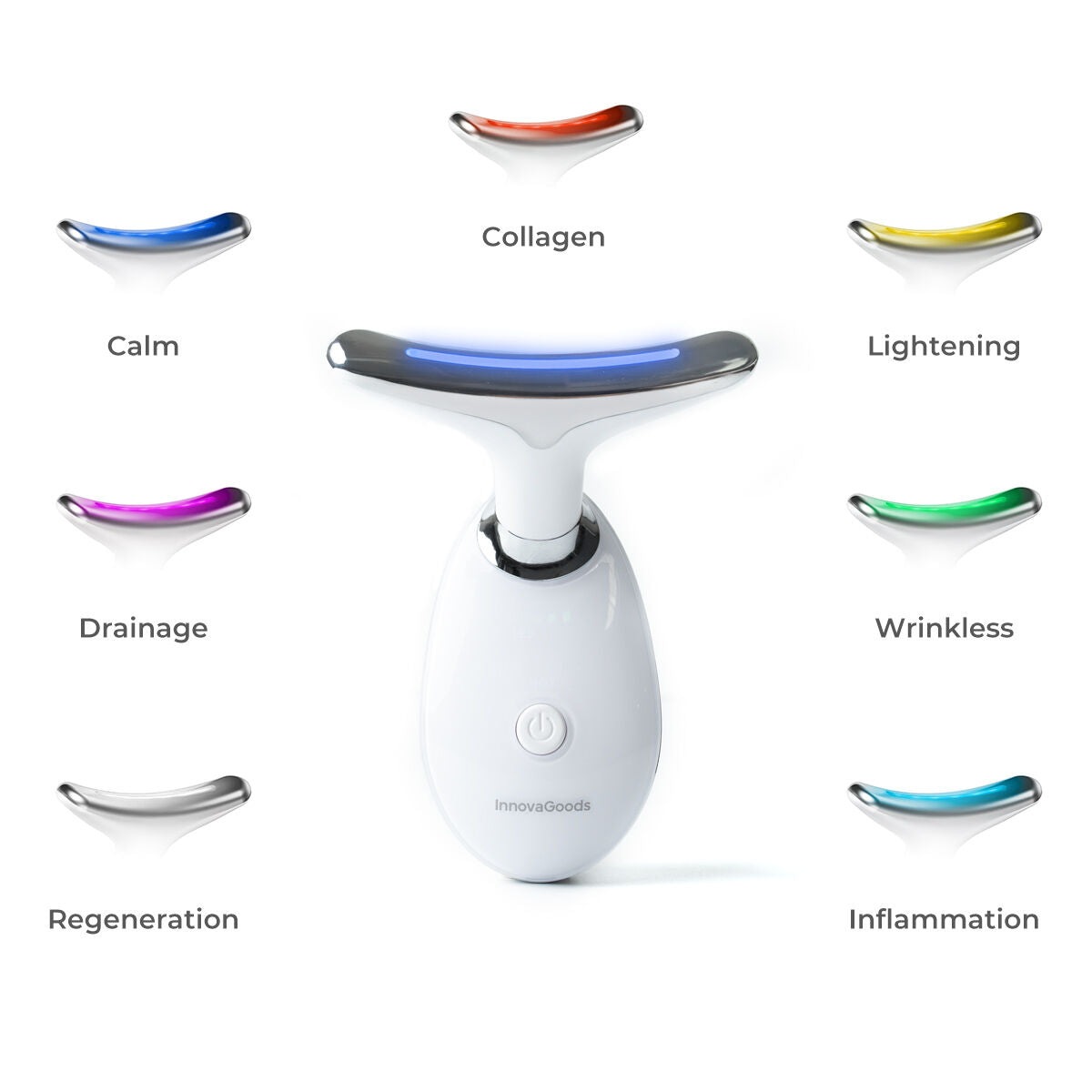 Electric Facial Firming Massager for Face and Neck with LED, EMS, and Heat Selora InnovaGoods